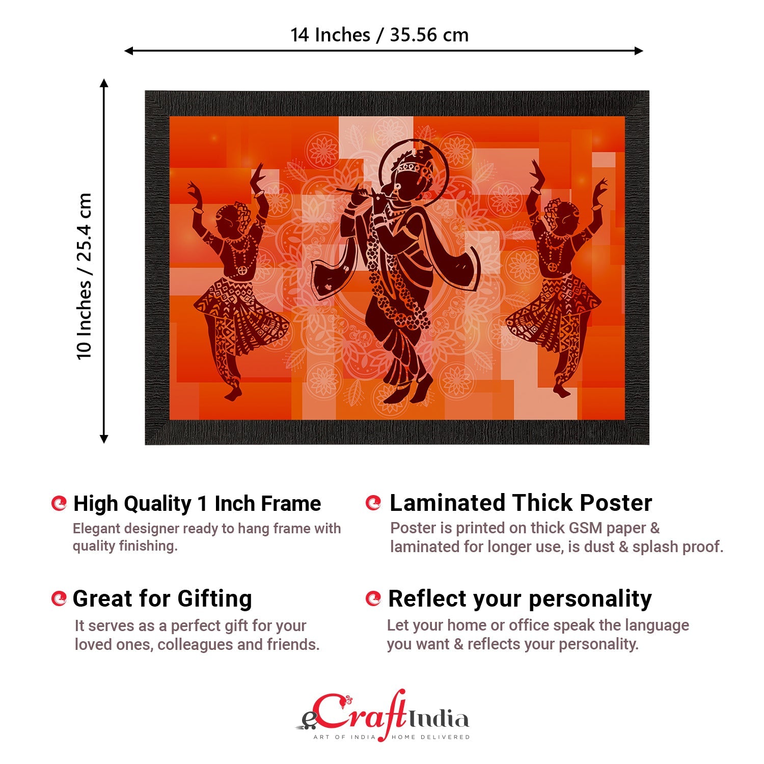 Lord Krishna Satin Matt Texture UV Art Painting Kafalo
