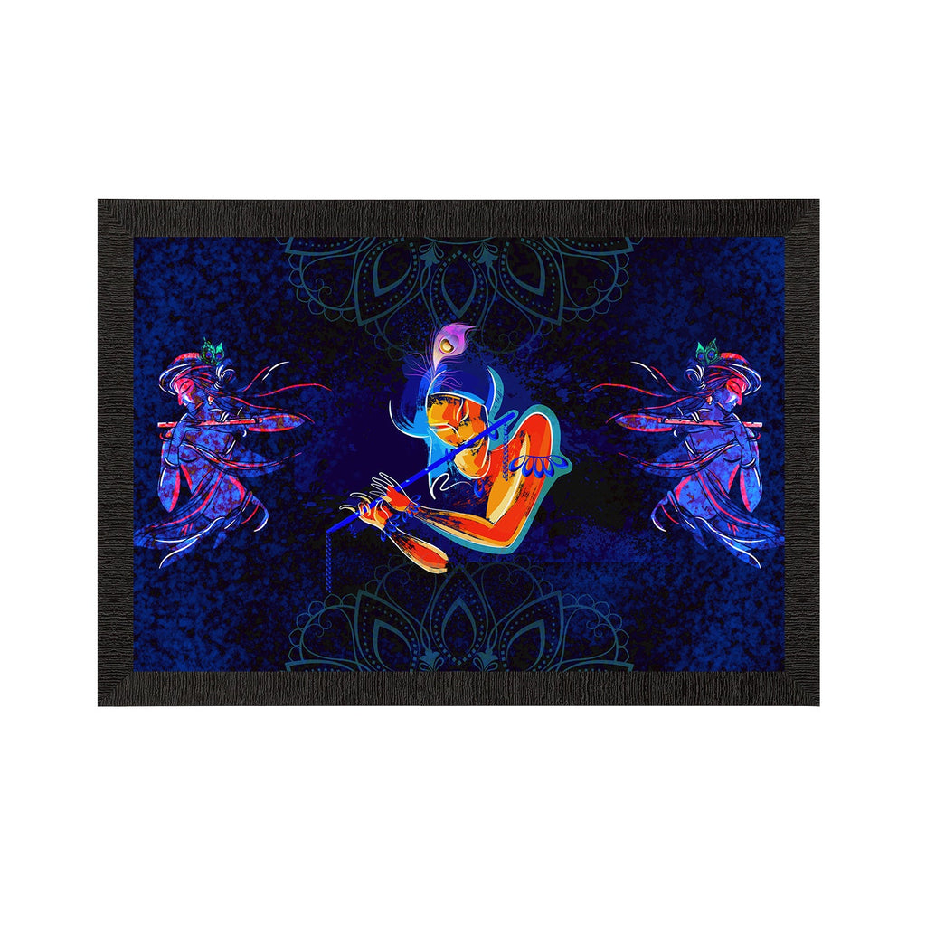 Lord Krishna Satin Matt Texture UV Art Painting Kafalo