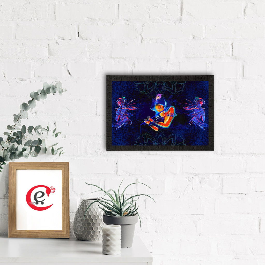 Lord Krishna Satin Matt Texture UV Art Painting Kafalo