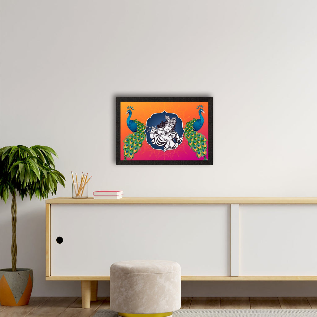 Lord Krishna Satin Matt Texture UV Art Painting Kafalo