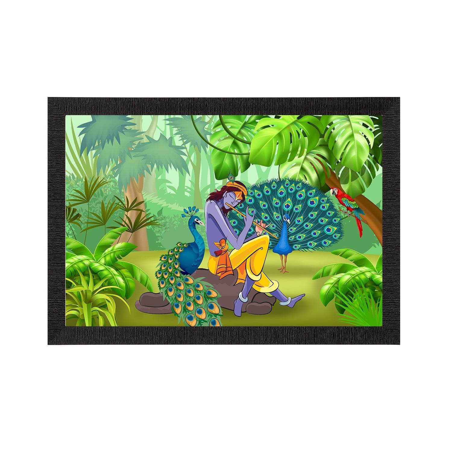 Lord Krishna Satin Matt Texture UV Art Painting Kafalo