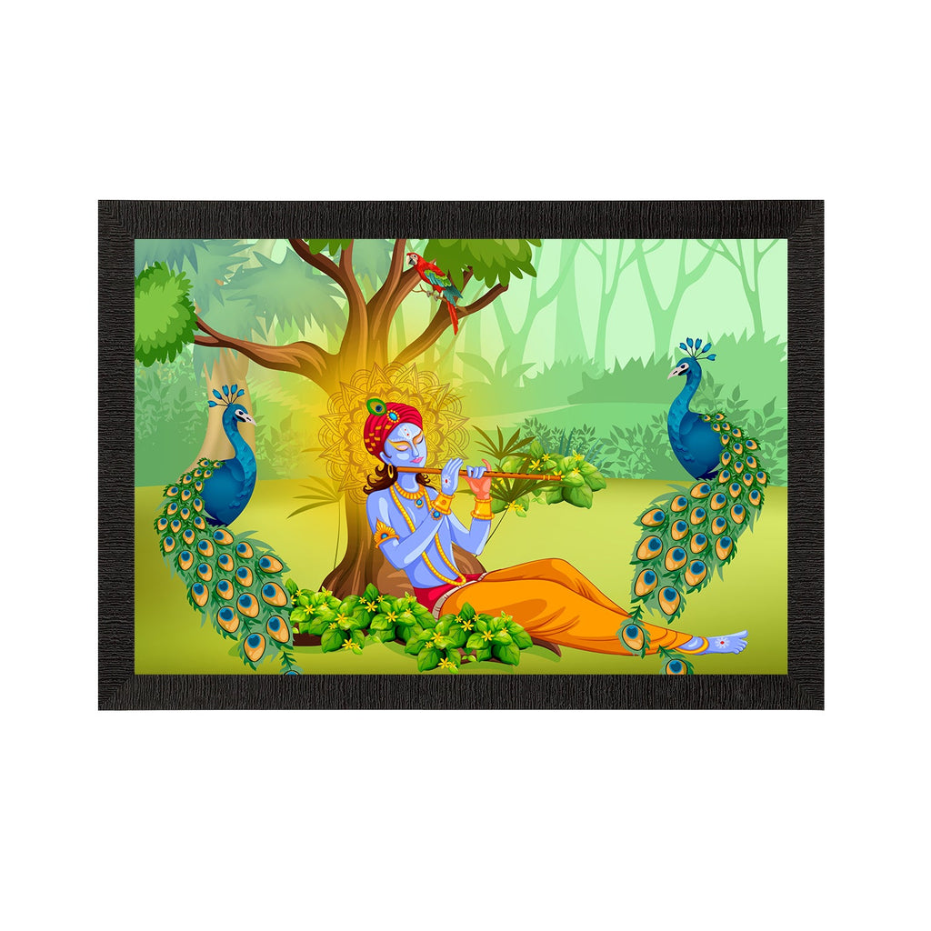 Lord Krishna Satin Matt Texture UV Art Painting Kafalo