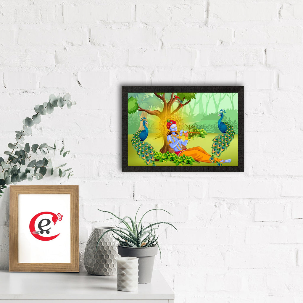 Lord Krishna Satin Matt Texture UV Art Painting Kafalo