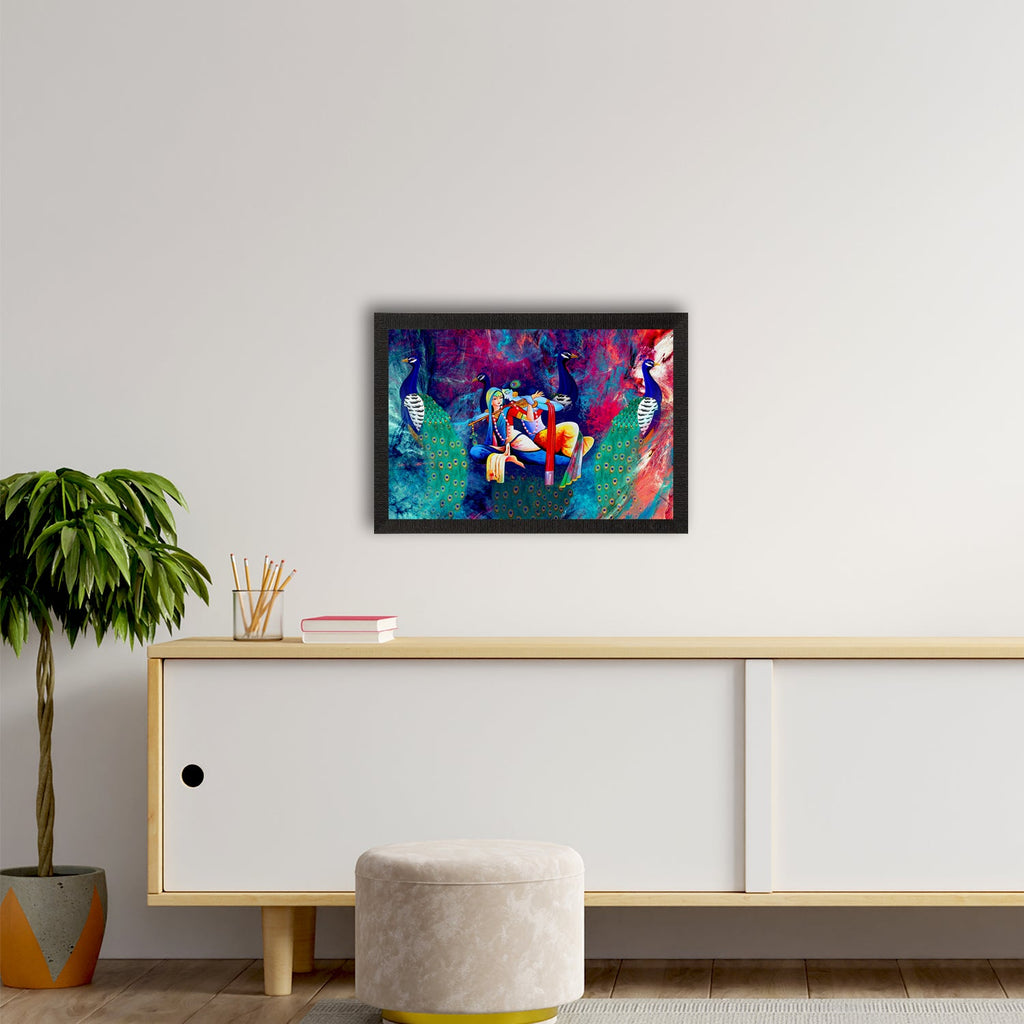 Lord Krishna Satin Matt Texture UV Art Painting Kafalo