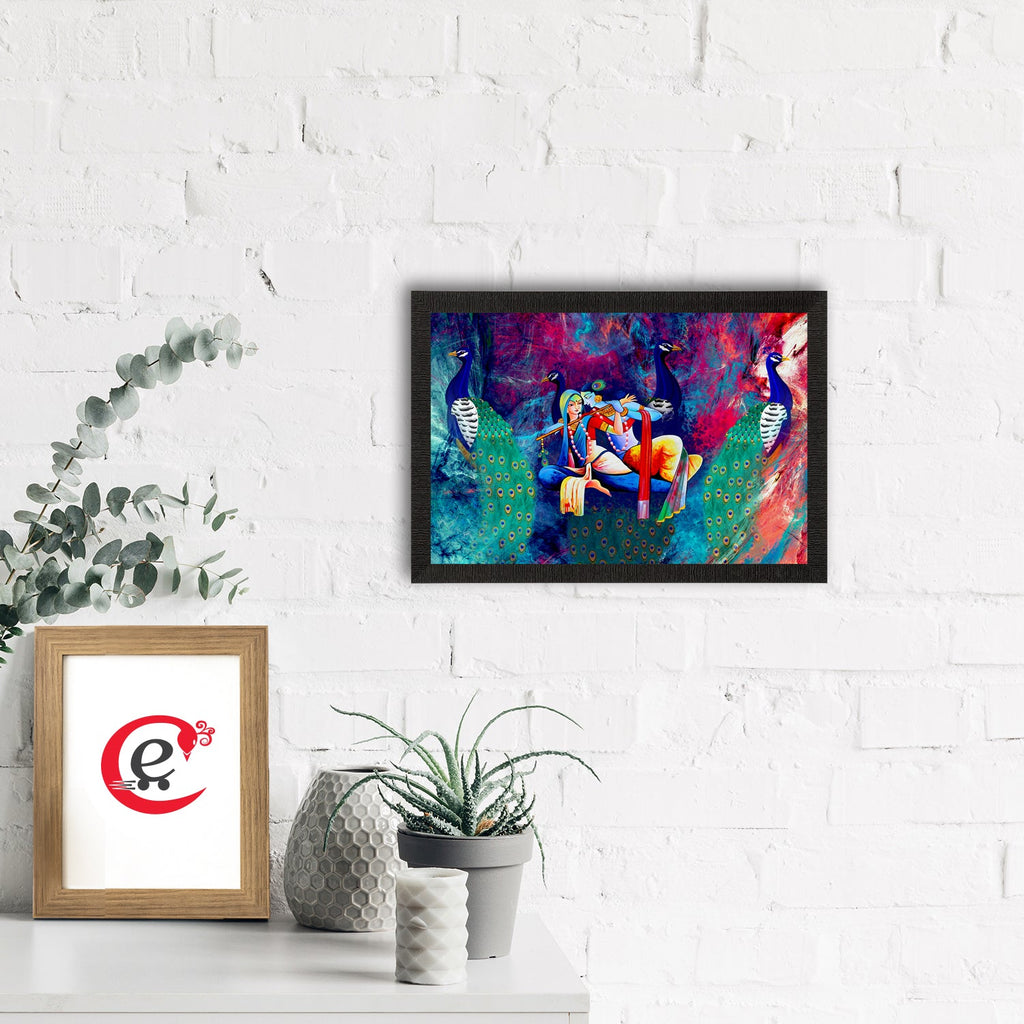 Lord Krishna Satin Matt Texture UV Art Painting Kafalo