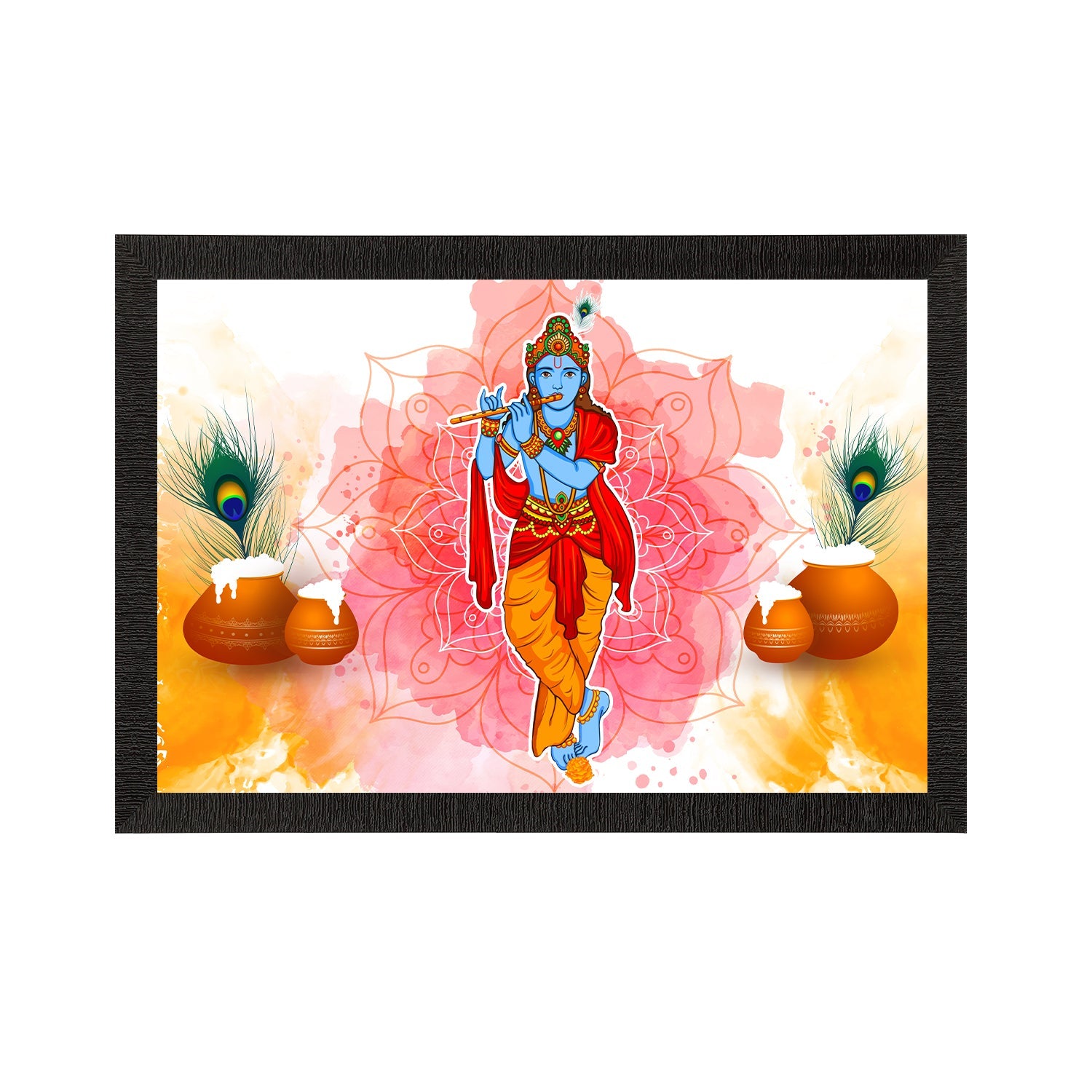 Lord Krishna Satin Matt Texture UV Art Painting Kafalo