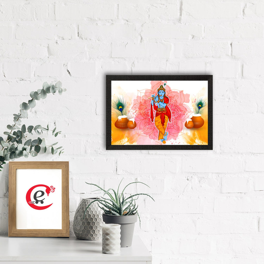 Lord Krishna Satin Matt Texture UV Art Painting Kafalo