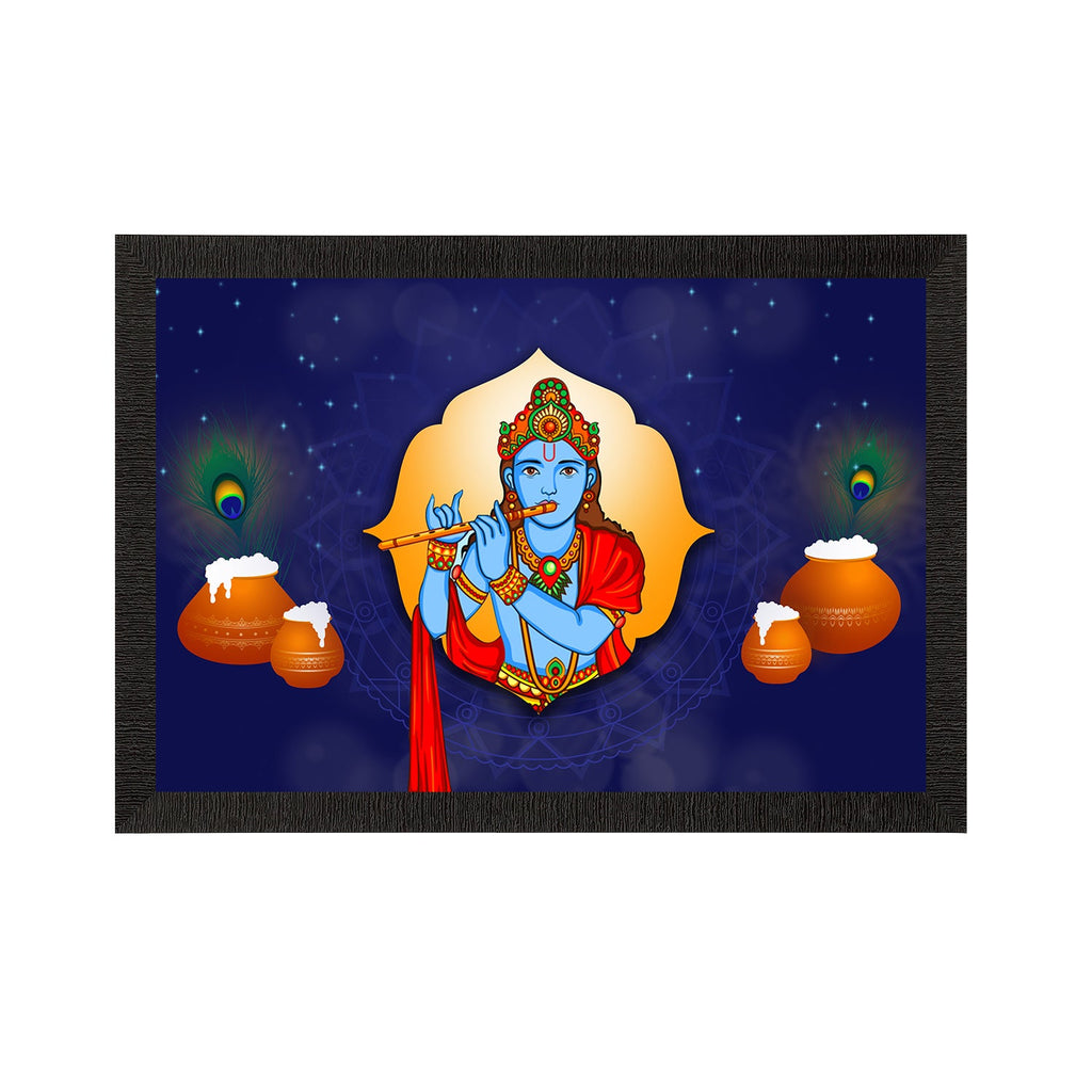 Lord Krishna Satin Matt Texture UV Art Painting Kafalo