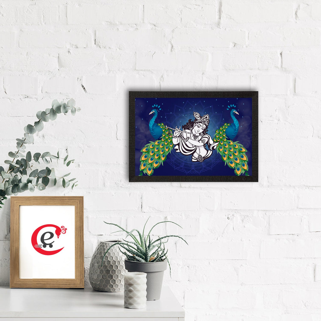 Lord Krishna Satin Matt Texture UV Art Painting Kafalo