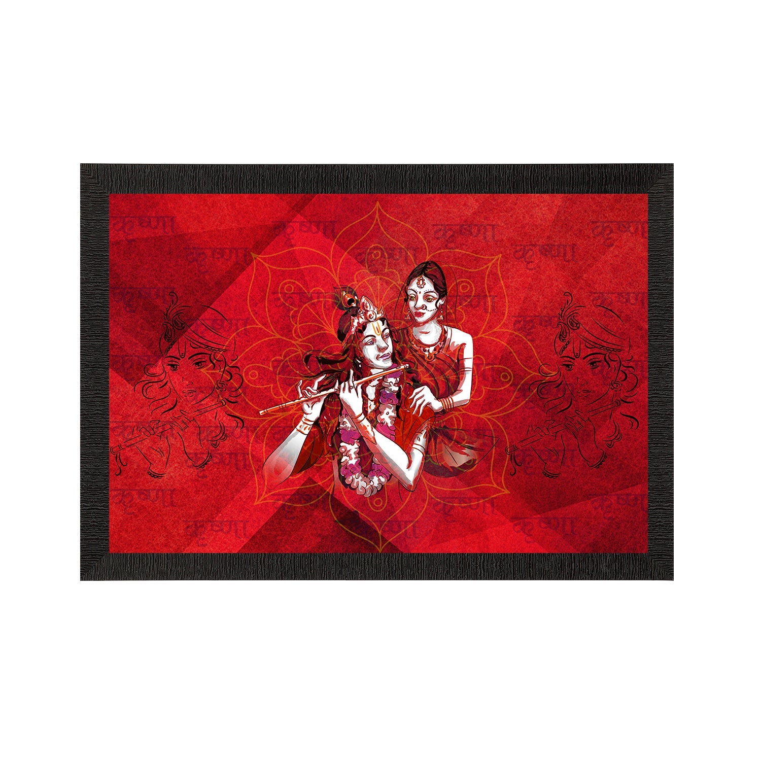 Lord Krishna Satin Matt Texture UV Art Painting Kafalo