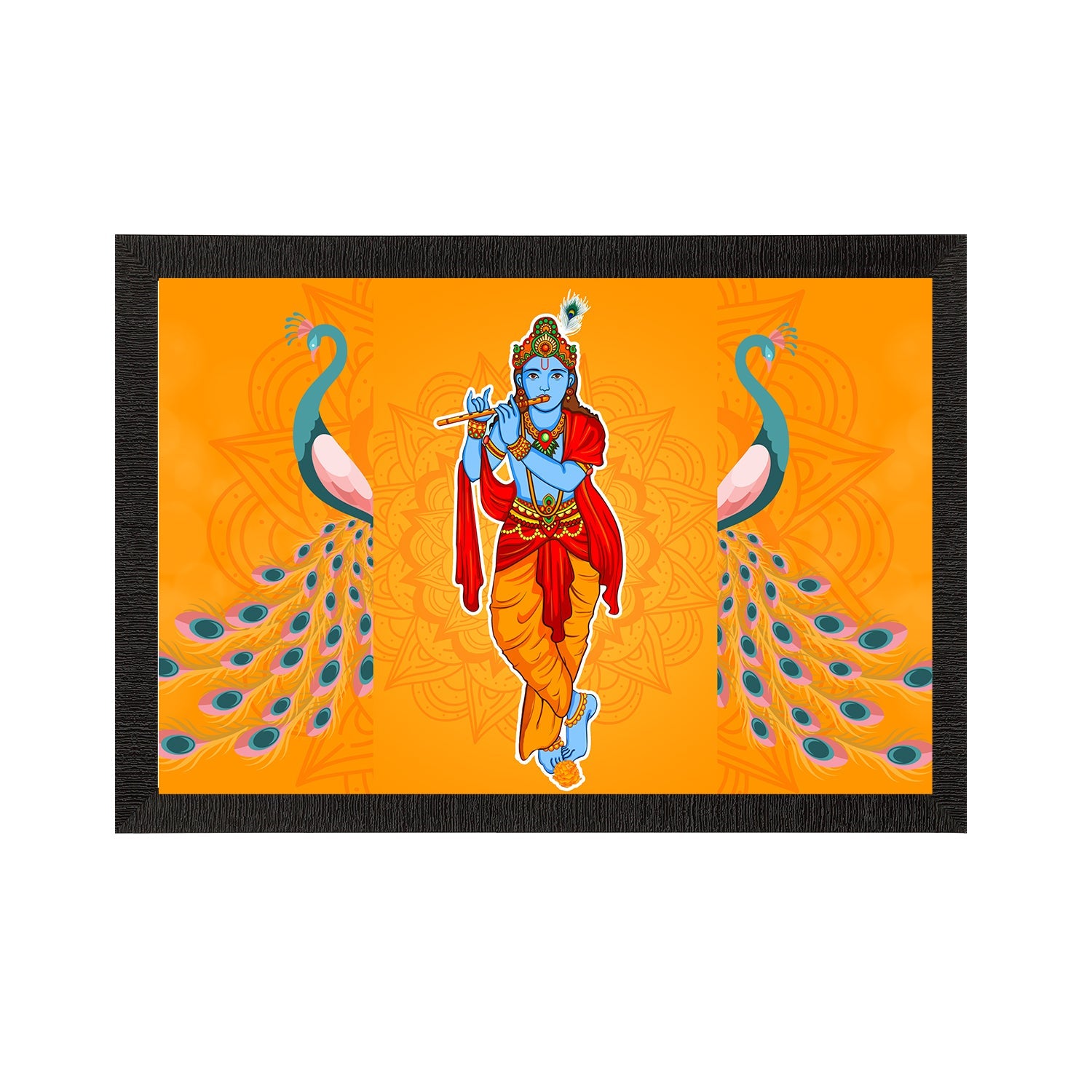 Lord Krishna Satin Matt Texture UV Art Painting Kafalo