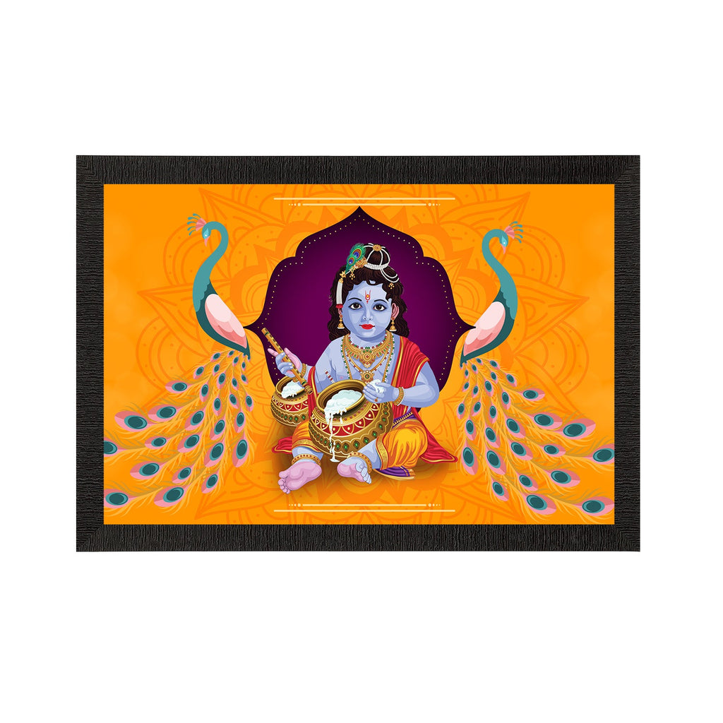 Lord Krishna Satin Matt Texture UV Art Painting Kafalo