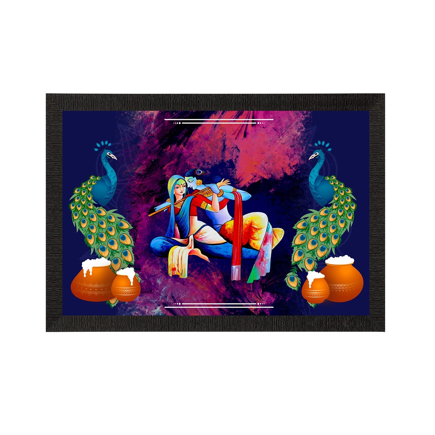 Lord Krishna Satin Matt Texture UV Art Painting Kafalo