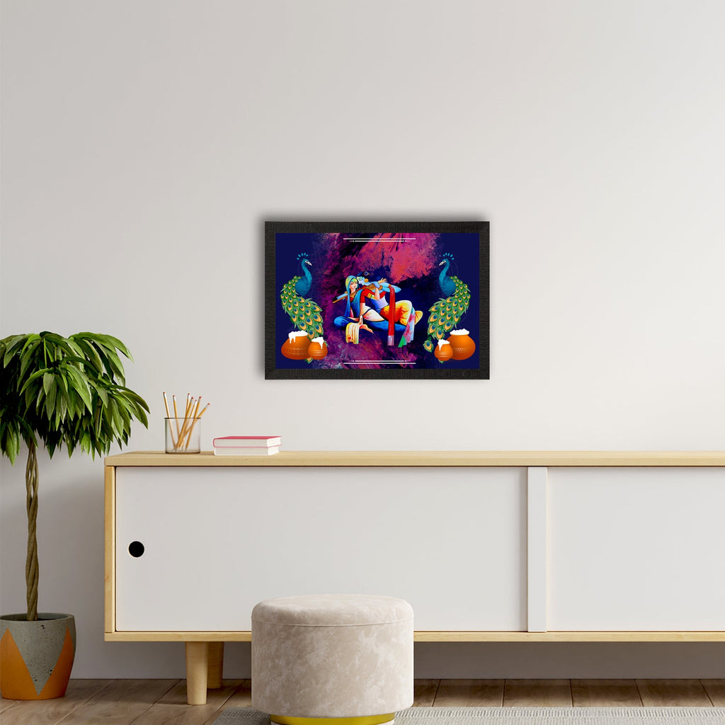 Lord Krishna Satin Matt Texture UV Art Painting Kafalo