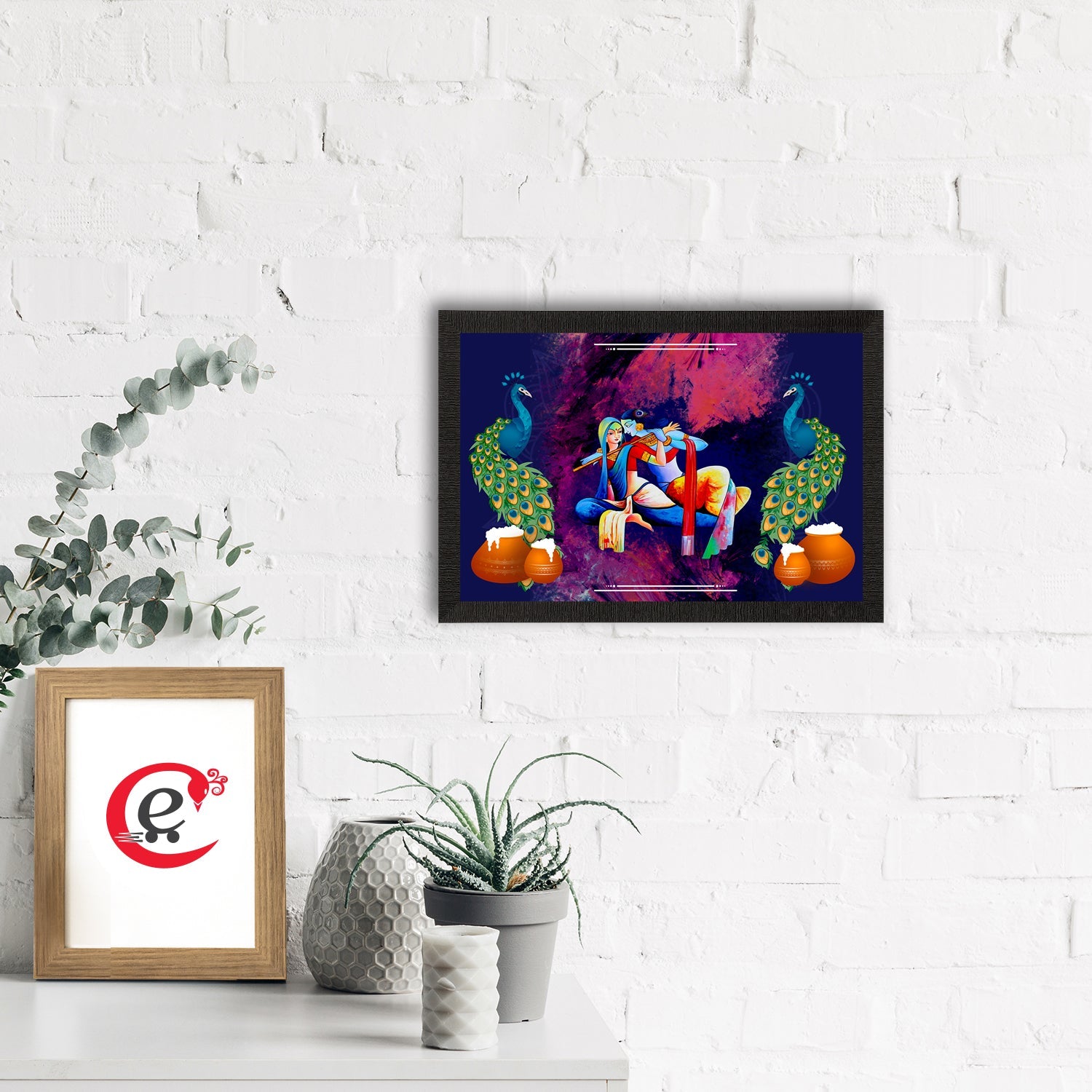 Lord Krishna Satin Matt Texture UV Art Painting Kafalo
