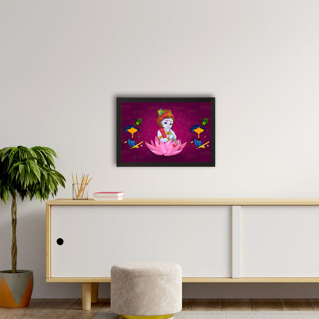 Lord Krishna Satin Matt Texture UV Art Painting Kafalo