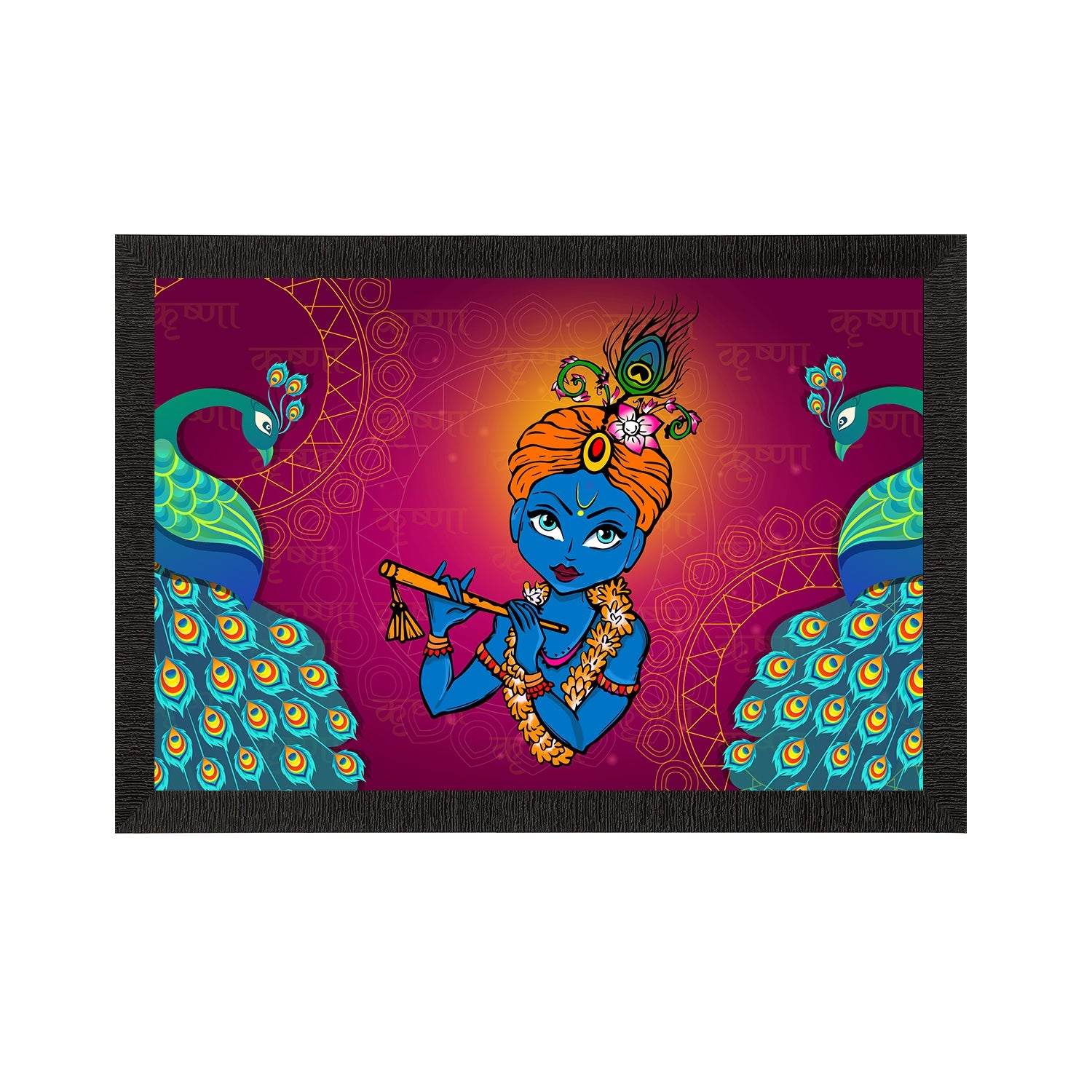Lord Krishna Satin Matt Texture UV Art Painting Kafalo