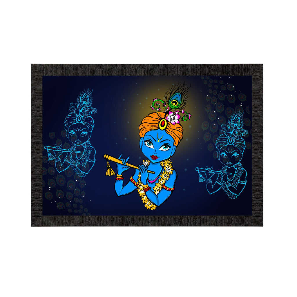 Lord Krishna Painting Digital Printed Religious Wall Art Kafalo