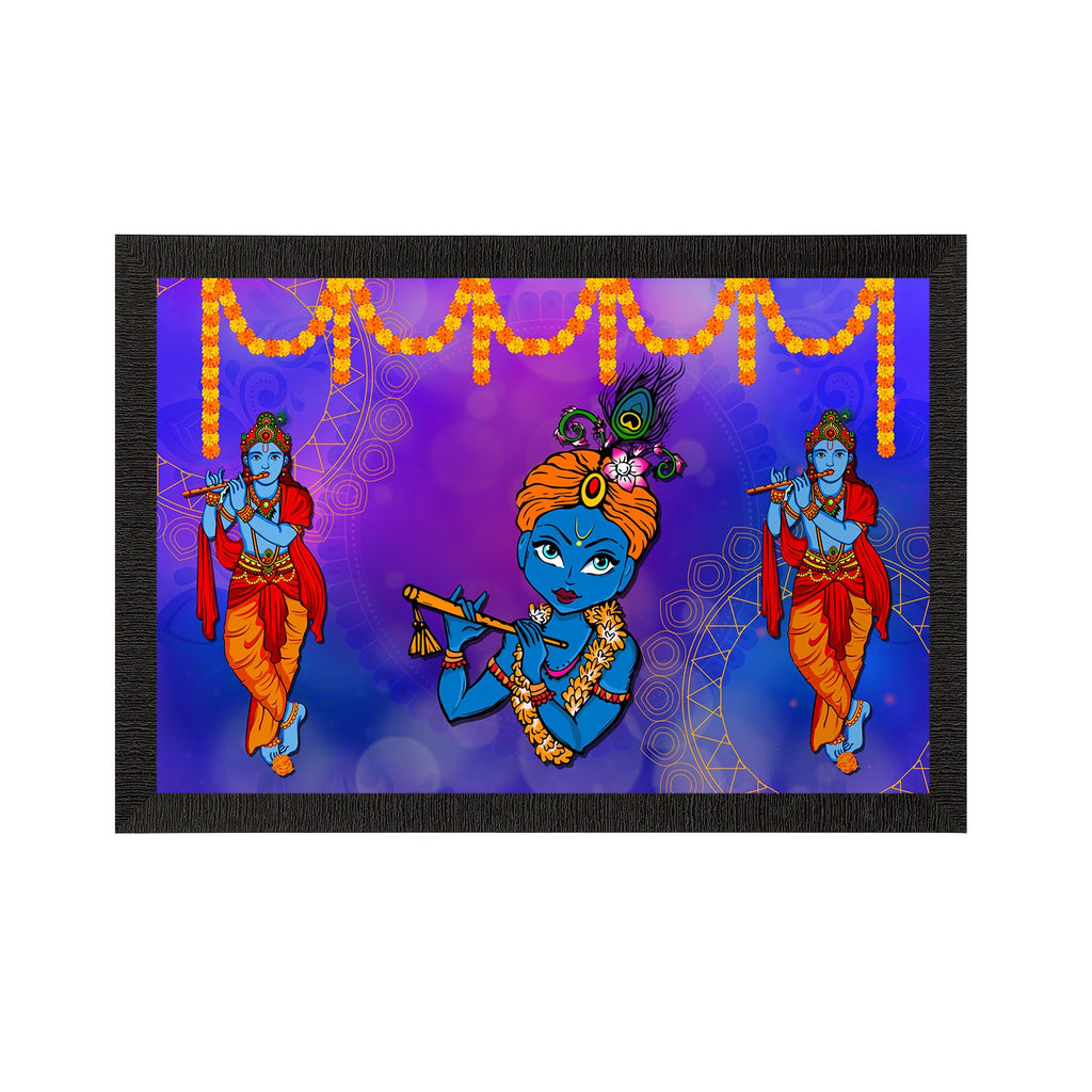 Lord Krishna Satin Matt Texture UV Art Painting Kafalo