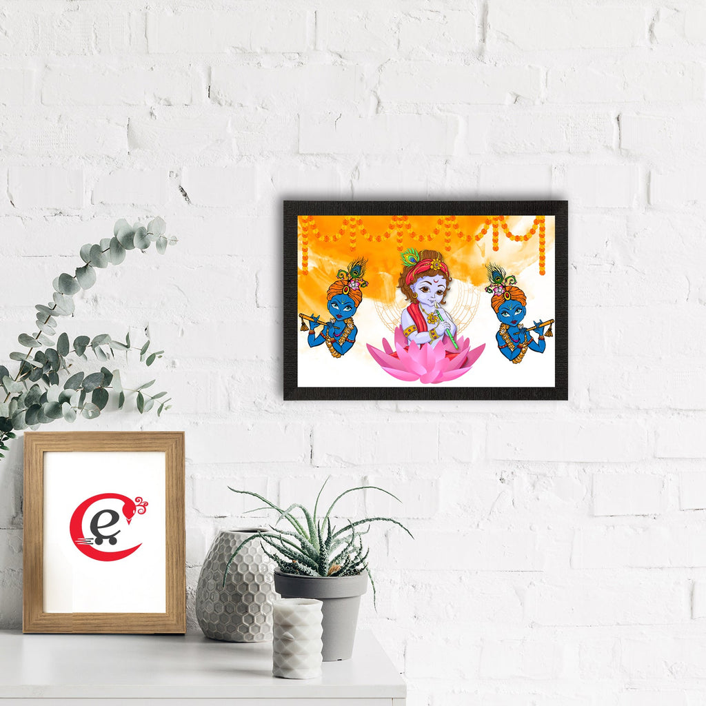 Lord Krishna Satin Matt Texture UV Art Painting Kafalo