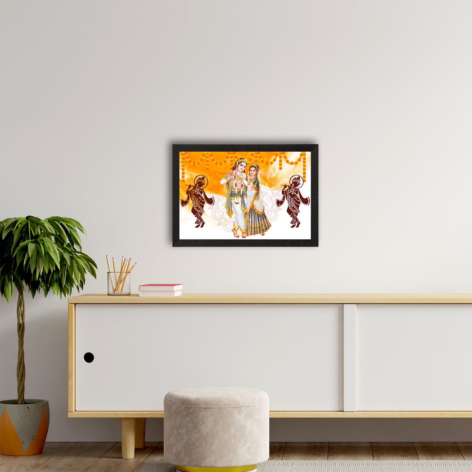 Lord Krishna Satin Matt Texture UV Art Painting Kafalo