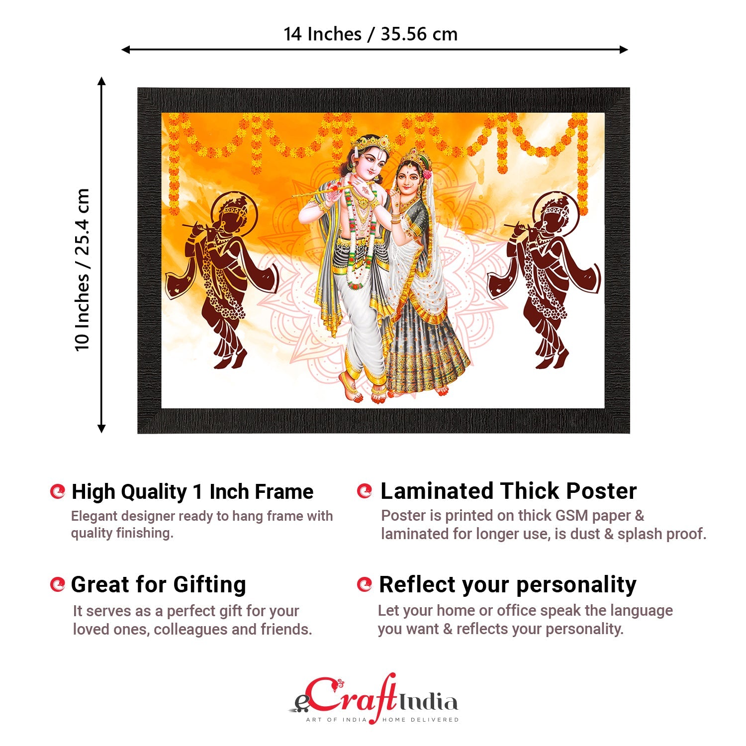 Lord Krishna Satin Matt Texture UV Art Painting Kafalo