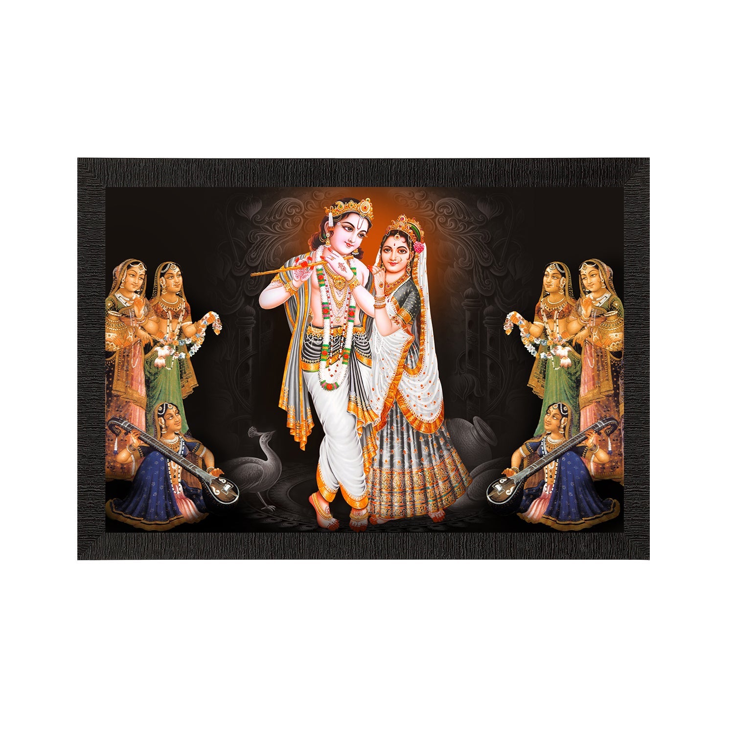 Lord Krishna Satin Matt Texture UV Art Painting Kafalo