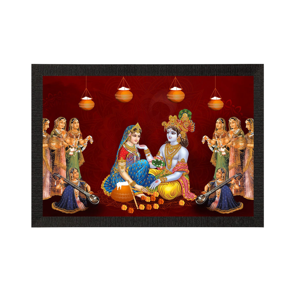 Lord Krishna Satin Matt Texture UV Art Painting Kafalo