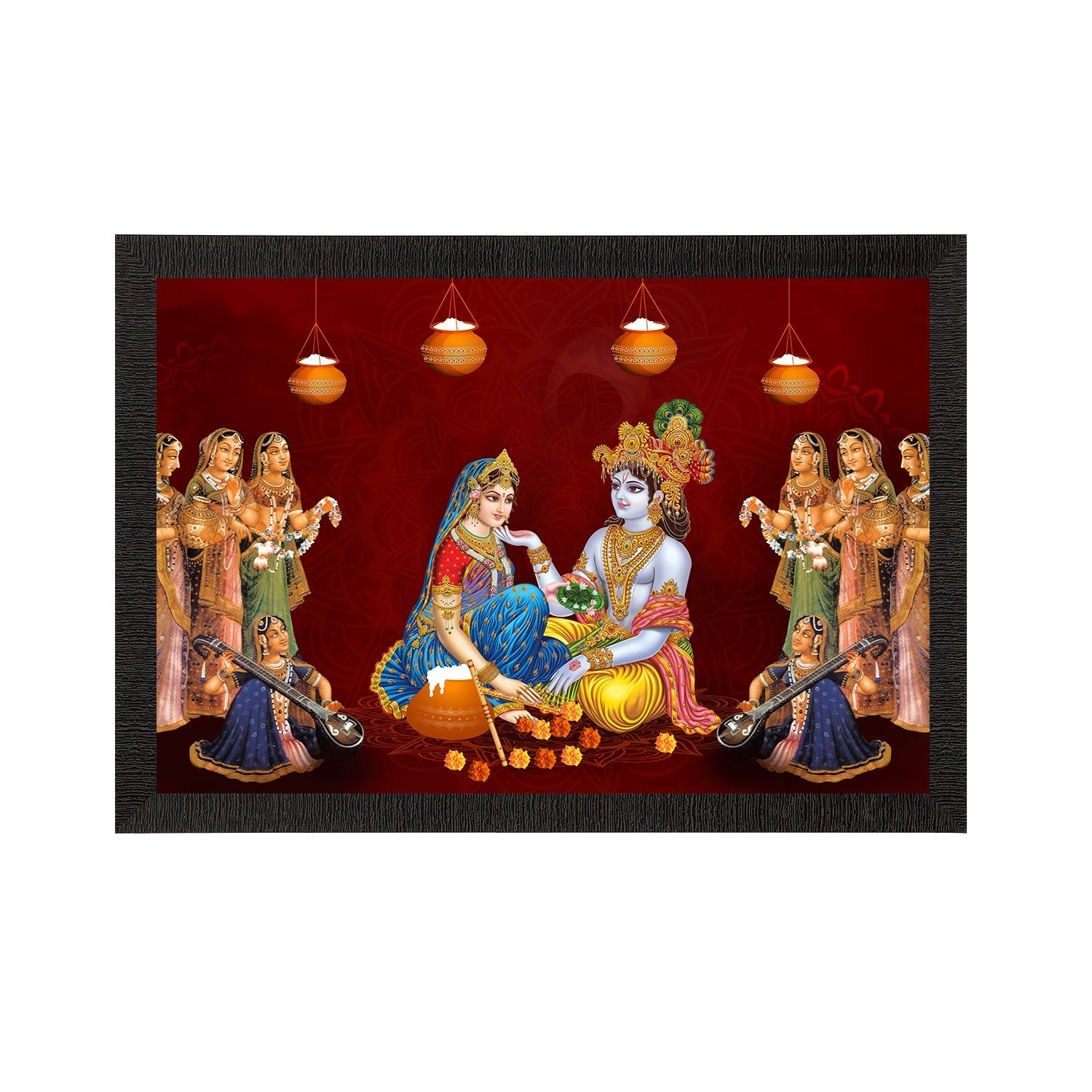 Lord Krishna Satin Matt Texture UV Art Painting Kafalo