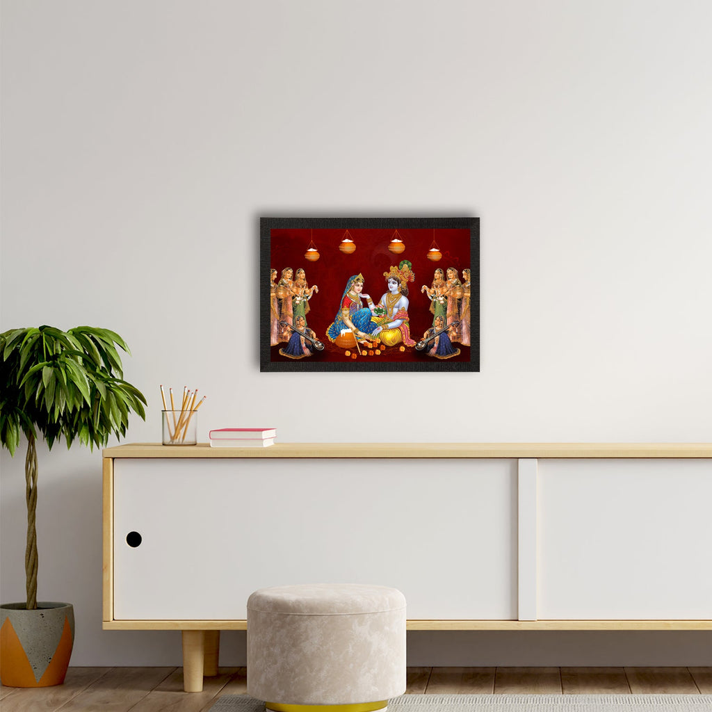 Lord Krishna Satin Matt Texture UV Art Painting Kafalo