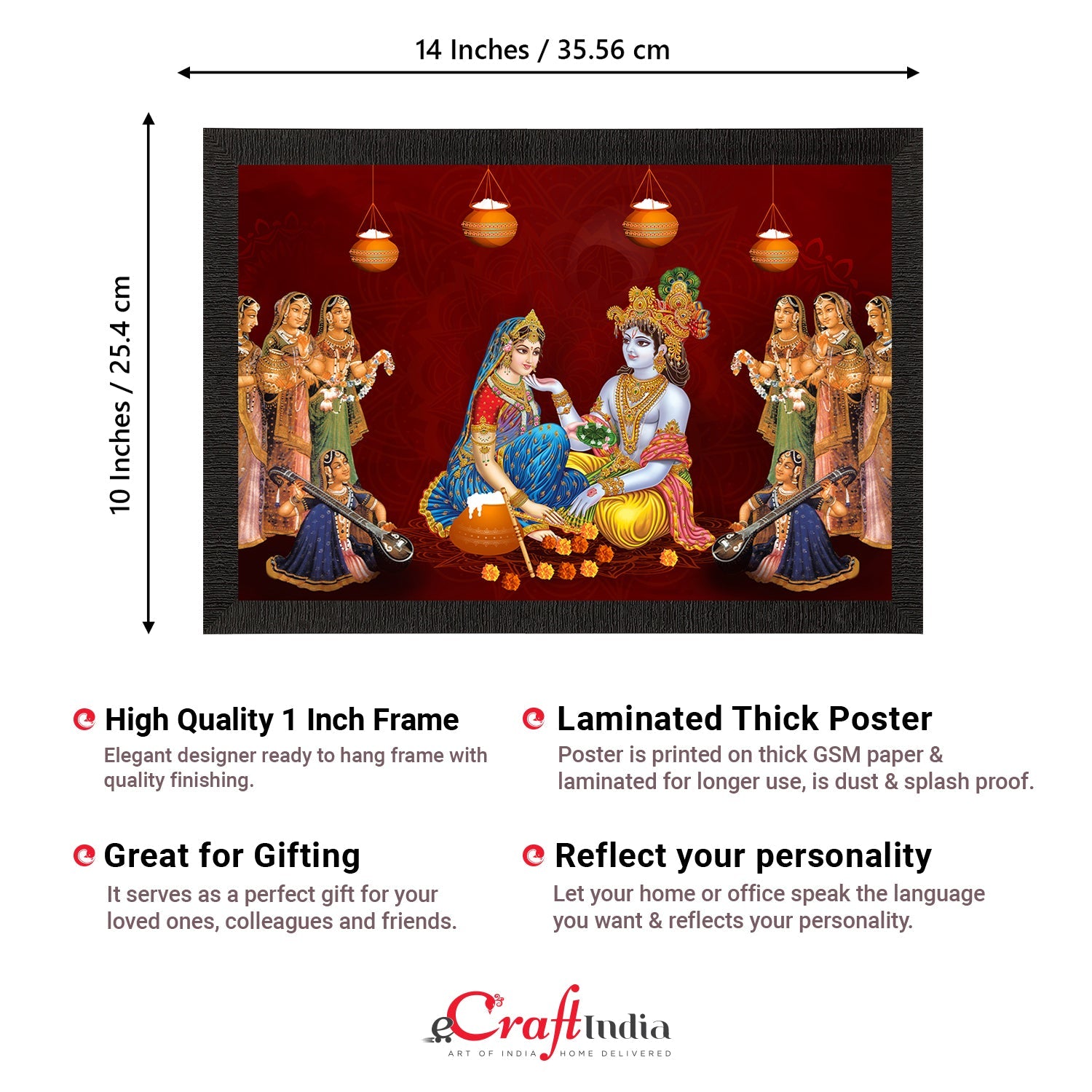 Lord Krishna Satin Matt Texture UV Art Painting Kafalo