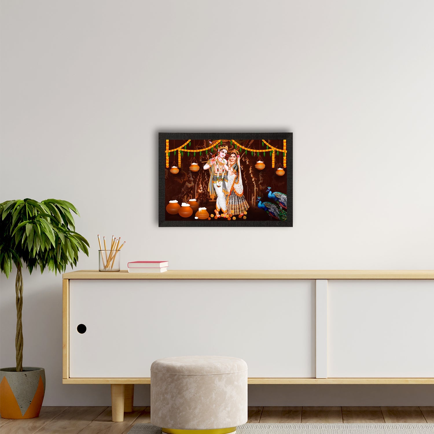 Lord Krishna Satin Matt Texture UV Art Painting Kafalo