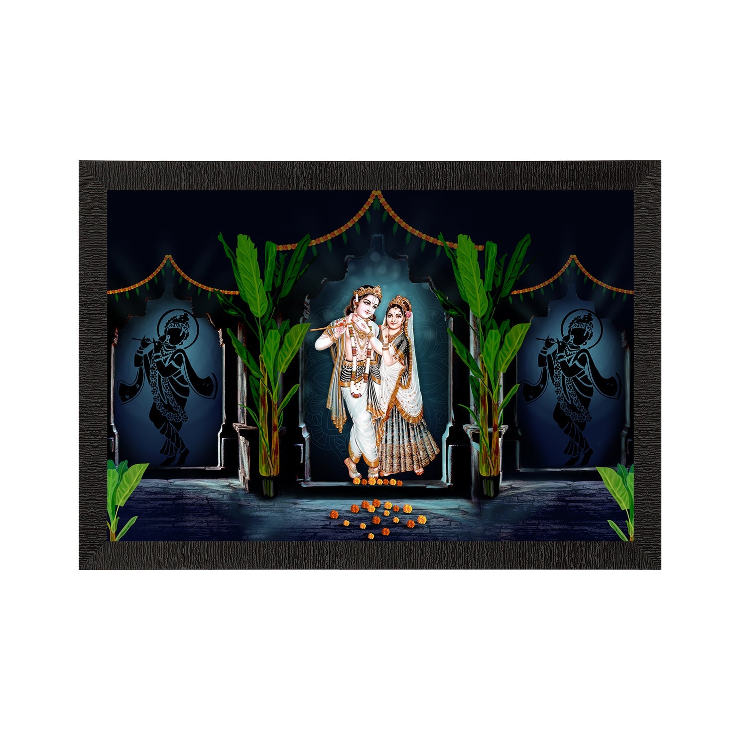Lord Krishna Satin Matt Texture UV Art Painting Kafalo