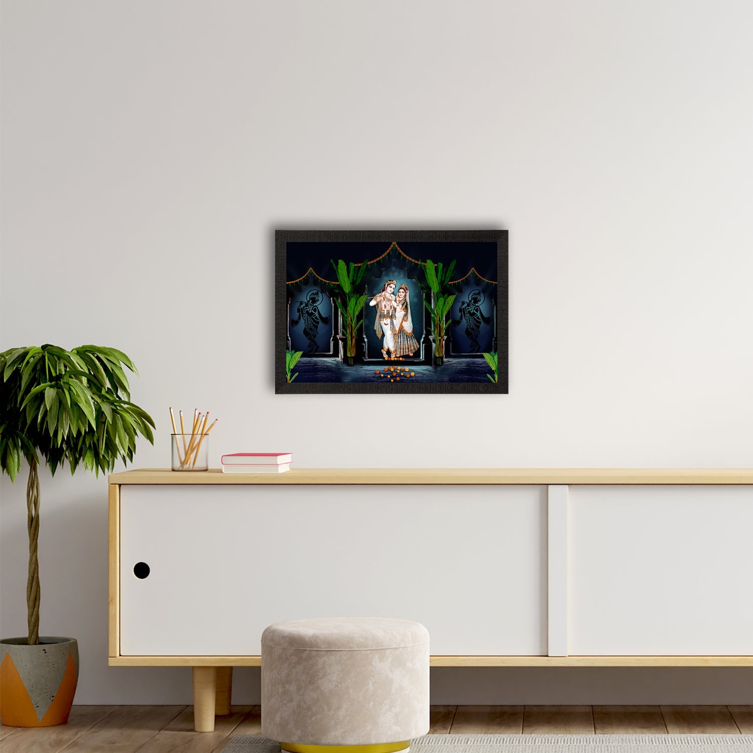 Lord Krishna Satin Matt Texture UV Art Painting Kafalo