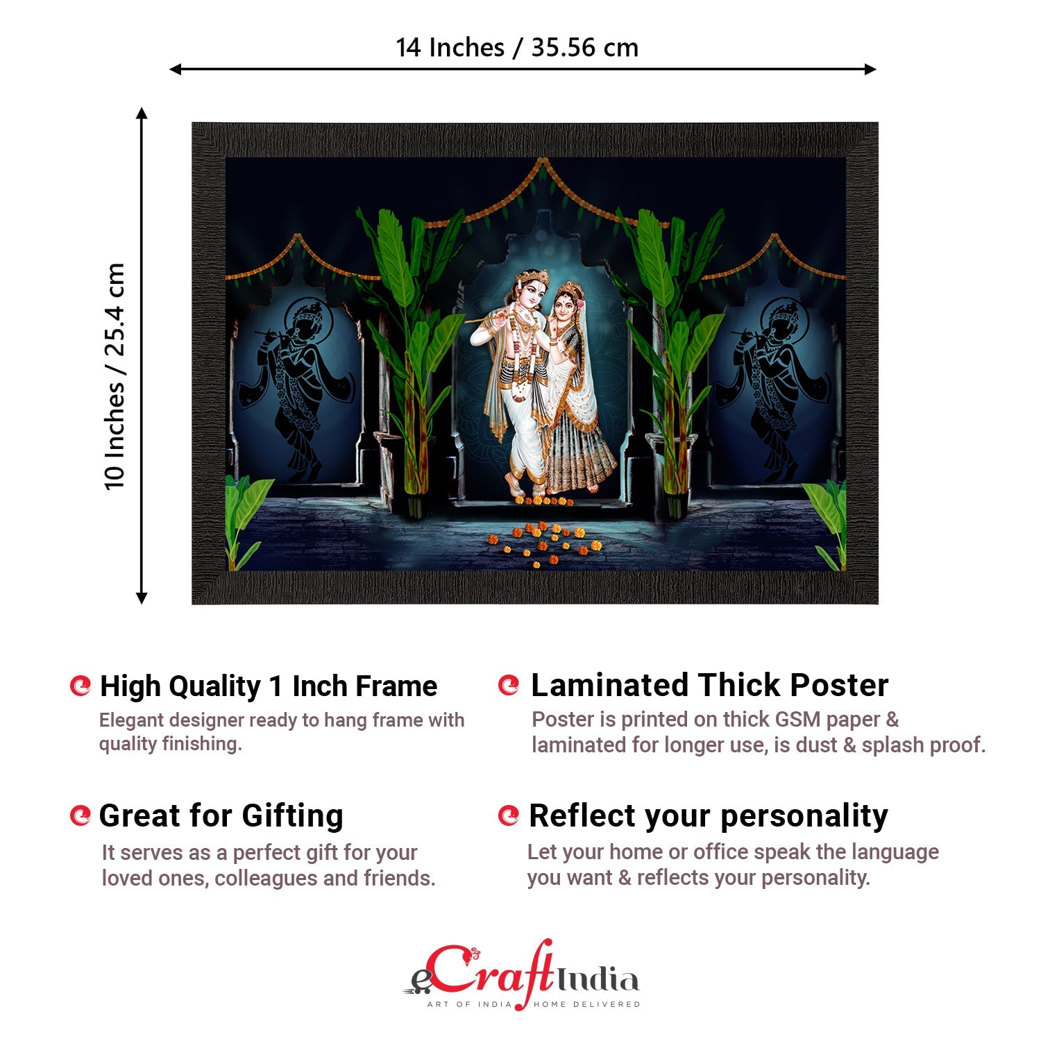 Lord Krishna Satin Matt Texture UV Art Painting Kafalo
