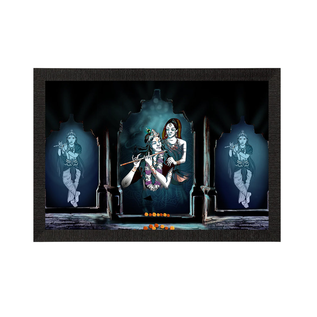 Lord Krishna Satin Matt Texture UV Art Painting Kafalo