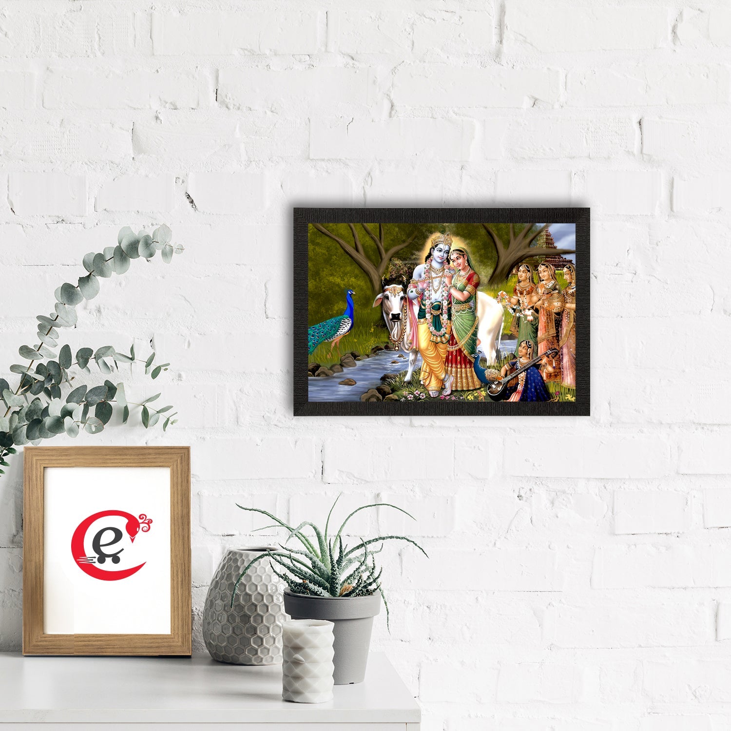 Lord Krishna Satin Matt Texture UV Art Painting Kafalo