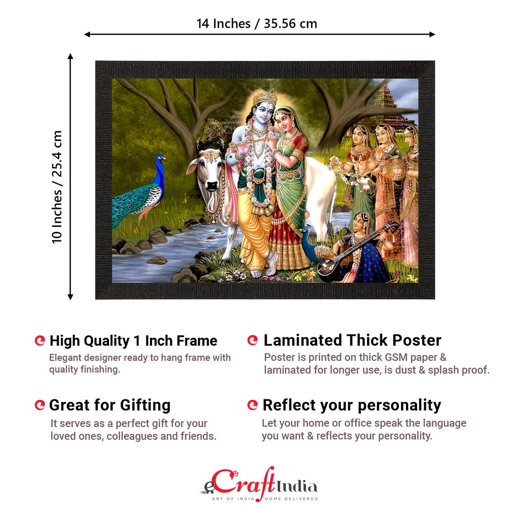 Lord Krishna Satin Matt Texture UV Art Painting Kafalo