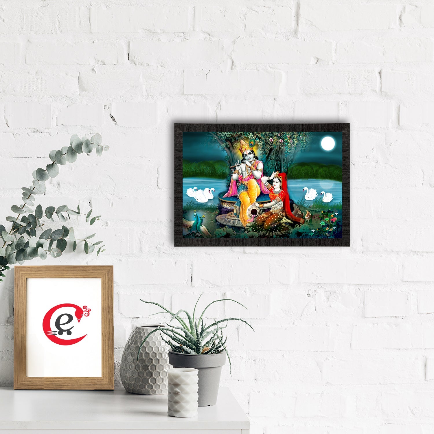 Lord Krishna Satin Matt Texture UV Art Painting Kafalo