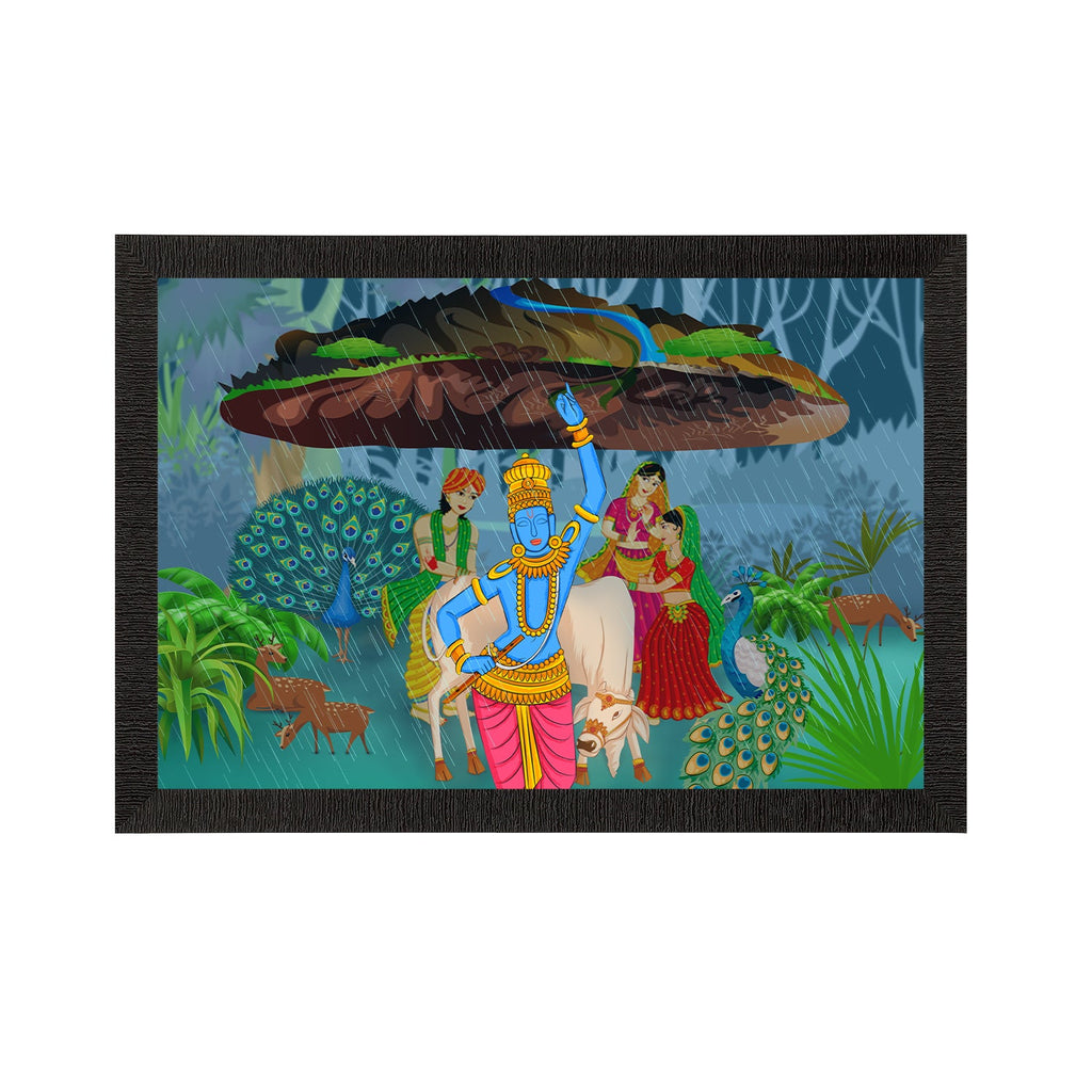 Lord Krishna Satin Matt Texture UV Art Painting Kafalo