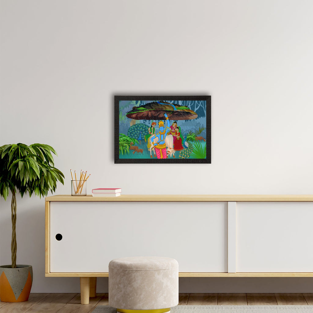 Lord Krishna Satin Matt Texture UV Art Painting Kafalo