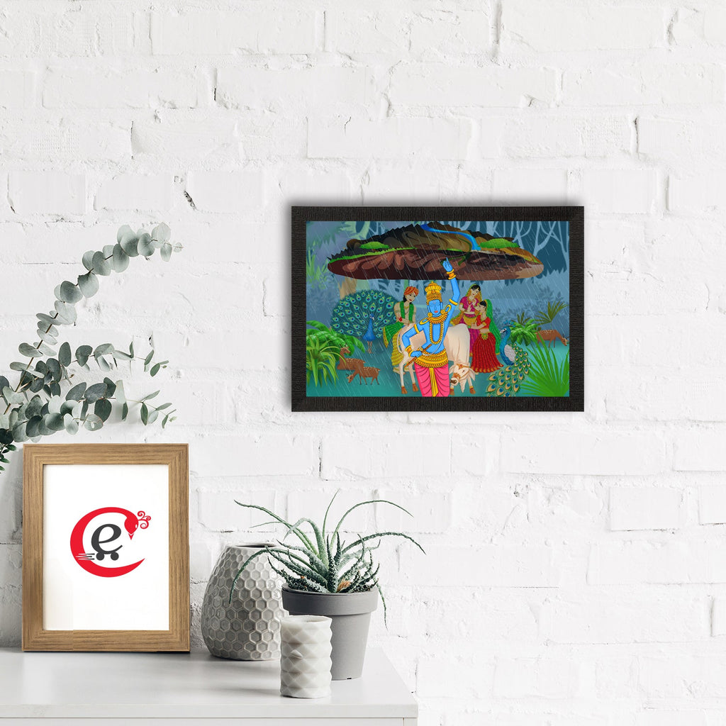 Lord Krishna Satin Matt Texture UV Art Painting Kafalo