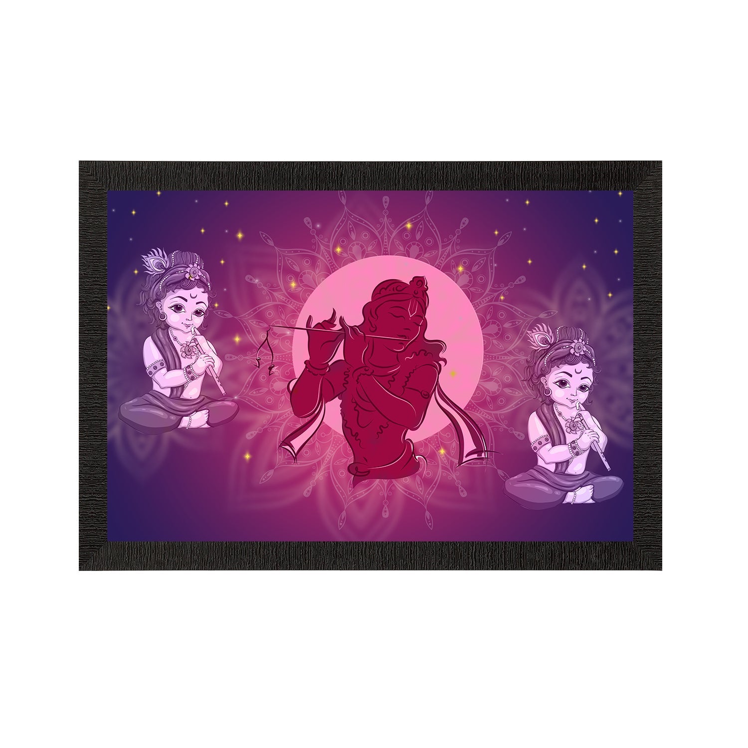 Lord Krishna Painting Digital Printed Religious Wall Art Kafalo