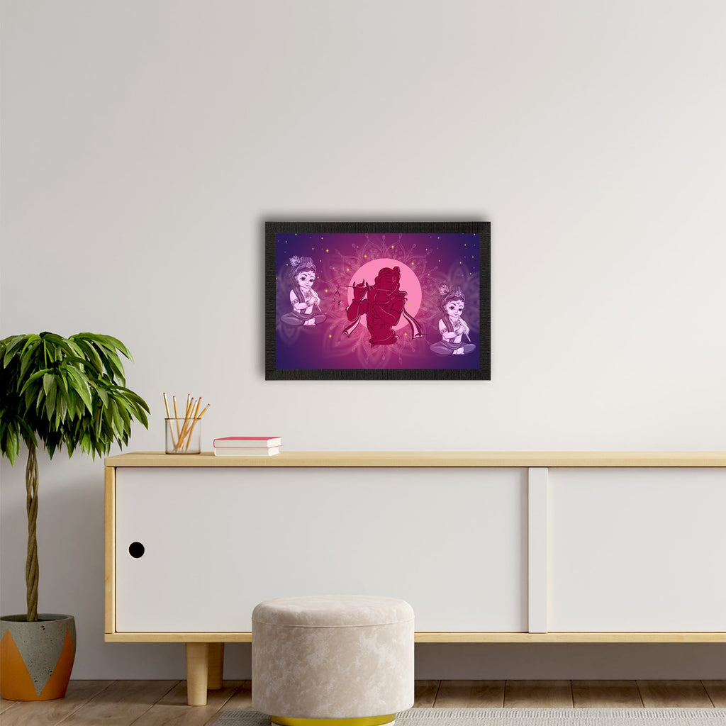 Lord Krishna Painting Digital Printed Religious Wall Art Kafalo