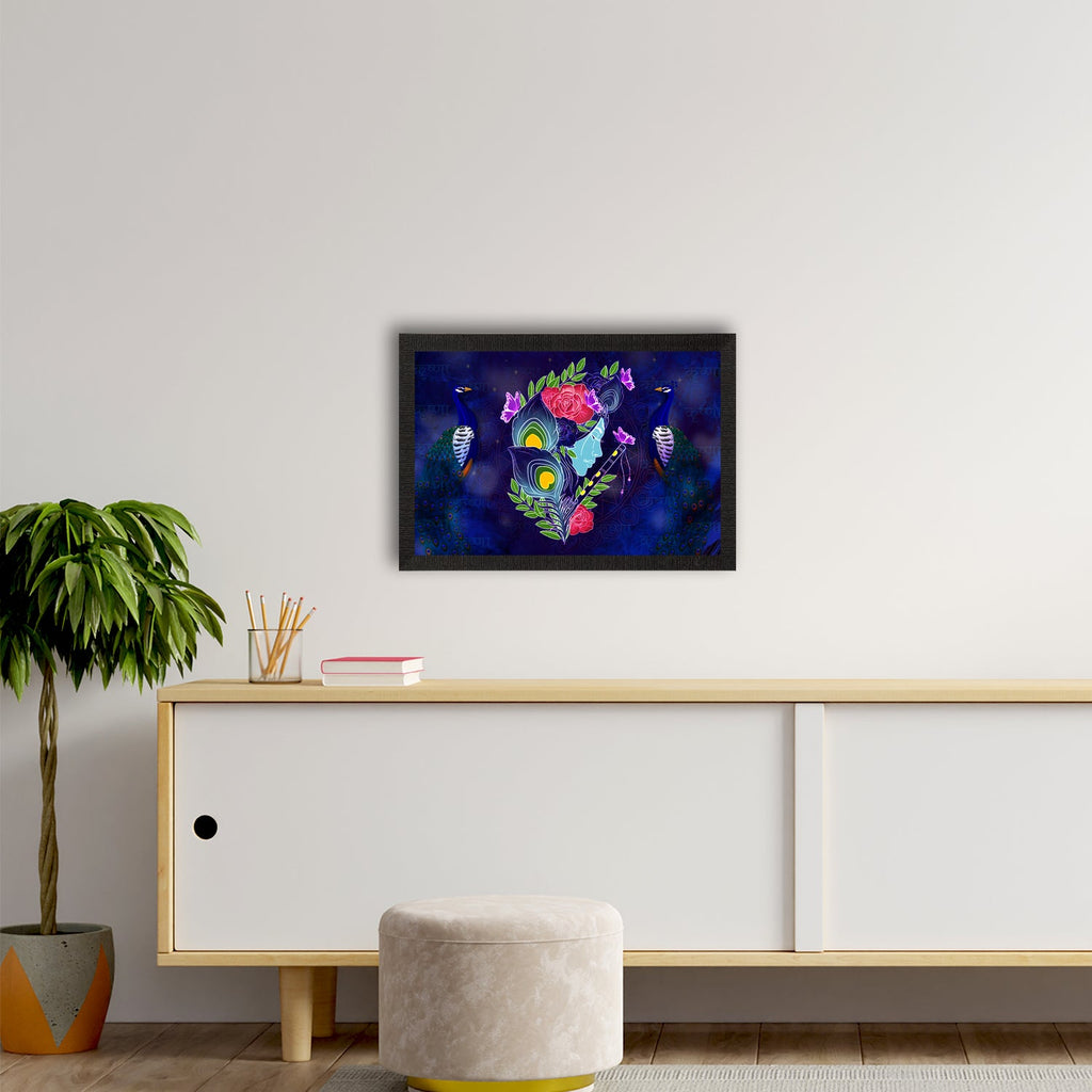 Lord Krishna Satin Matt Texture UV Art Painting Kafalo