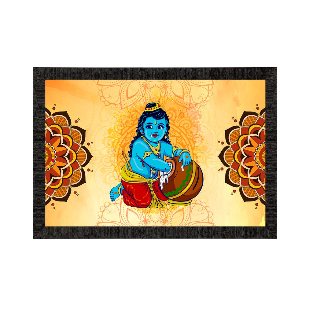 Lord Krishna Satin Matt Texture UV Art Painting Kafalo