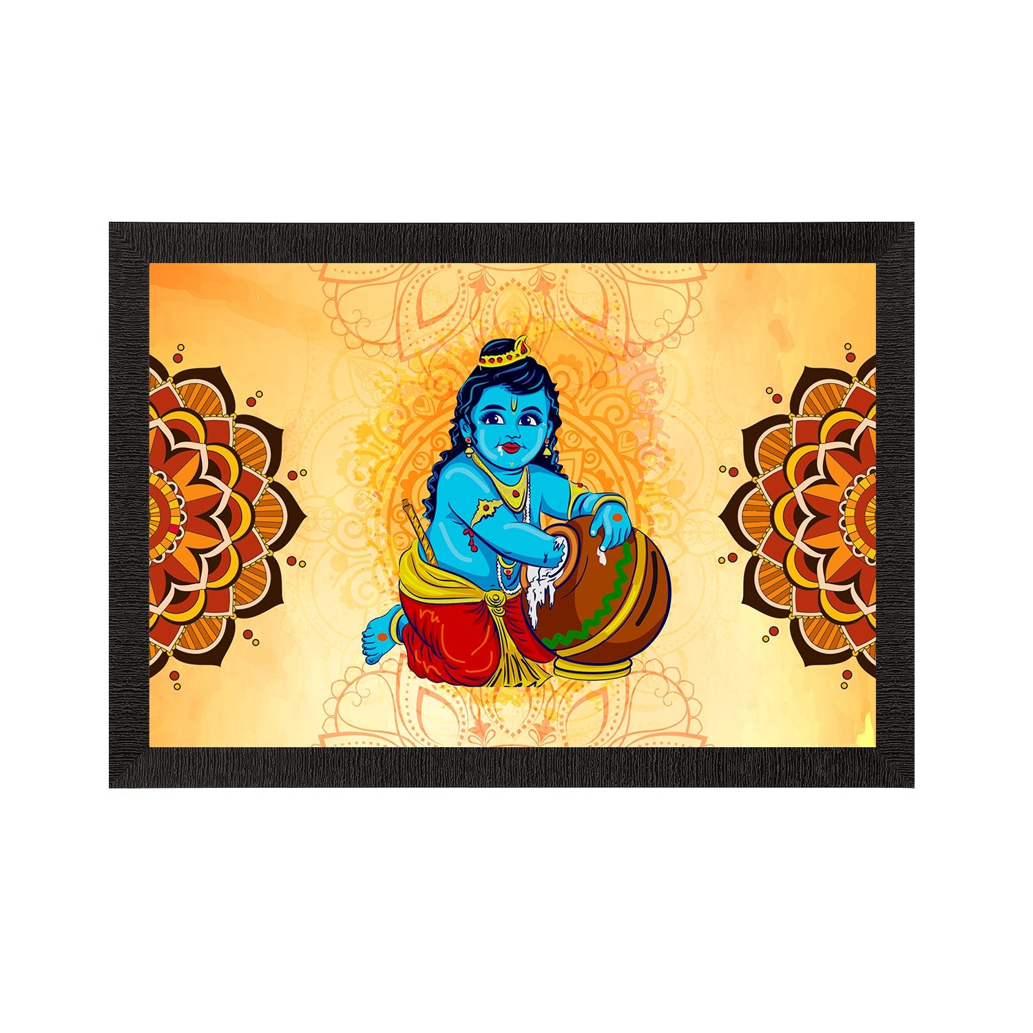 Lord Krishna Satin Matt Texture UV Art Painting Kafalo