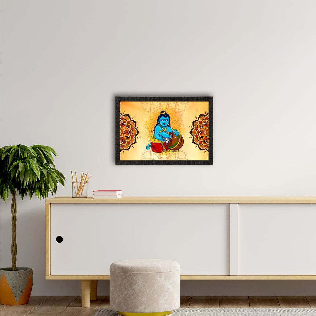 Lord Krishna Satin Matt Texture UV Art Painting Kafalo