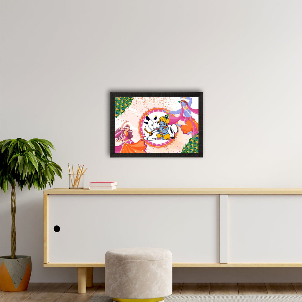 Lord Krishna Satin Matt Texture UV Art Painting Kafalo