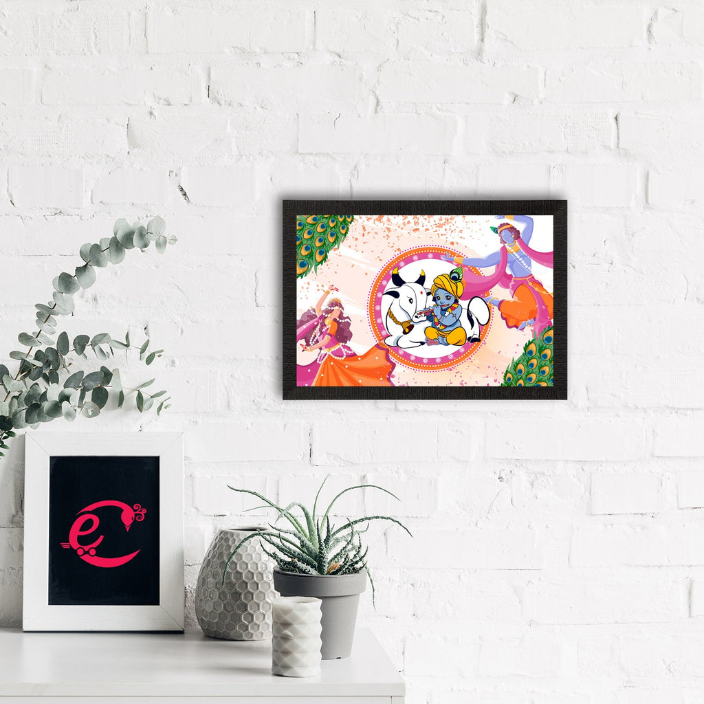 Lord Krishna Satin Matt Texture UV Art Painting Kafalo